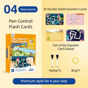 Spiral Bound Preschool Write And Reuse Workbook With Dry Erase Marker