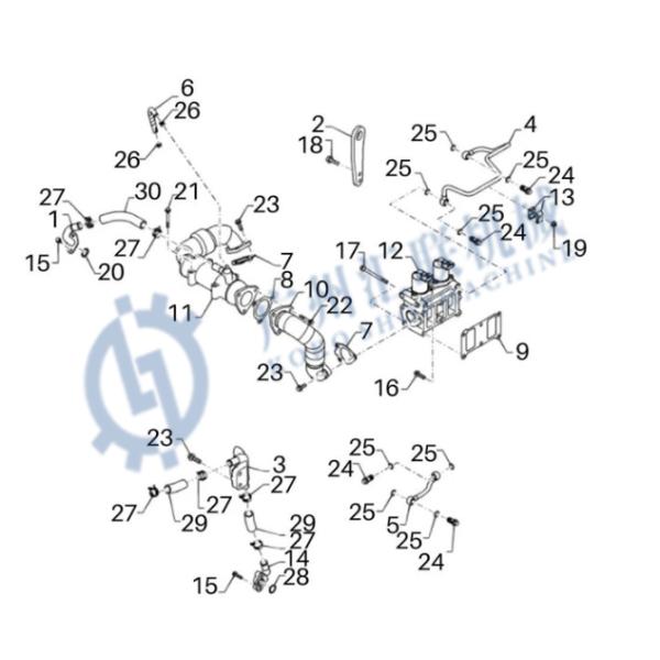 Engine Spare Parts EGR Cooler VH25620E0052 VH25620E0050 25608-E0150 Suitable Kobelco J08 4HK1 6HK1 6WG1 SK350-9 SK350-8