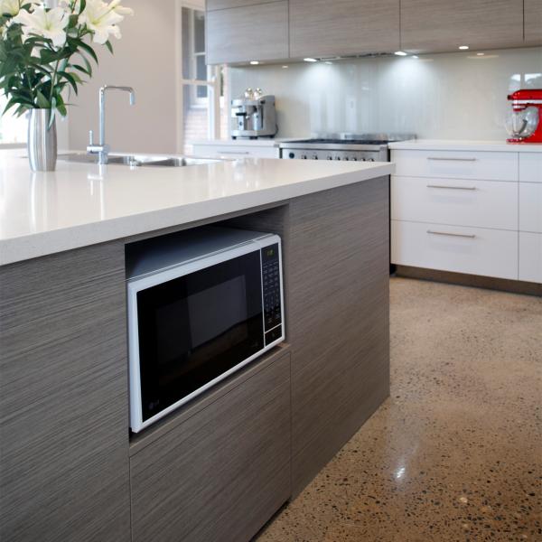 3D Wood Veneer Kitchen Cabinet Pantry Organizer White Light Grey