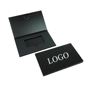 Luxury Black Paper Card Box Packaging Custom Rigid Book Business Credit Wedding Gift Card Box