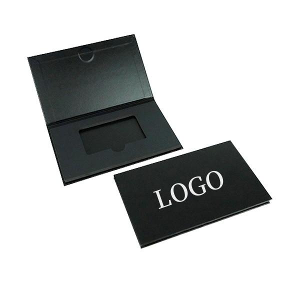 Quality Luxury Black Paper Card Box Packaging Custom Rigid Book Business Credit Wedding Gift Card Box for sale