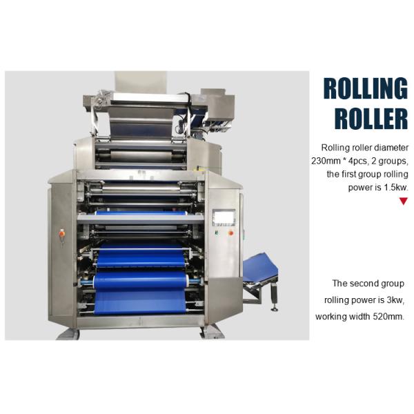 Puff Pastry / Biscuit Making Machine Floor Type Continuous Bakery Dough Sheeter With Conveyor Belt