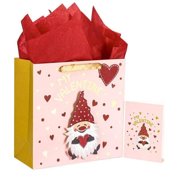 Custom Gold Foil Logo Valentine's Day De Papel Paper Gift Craft Shopping Bags With Handle