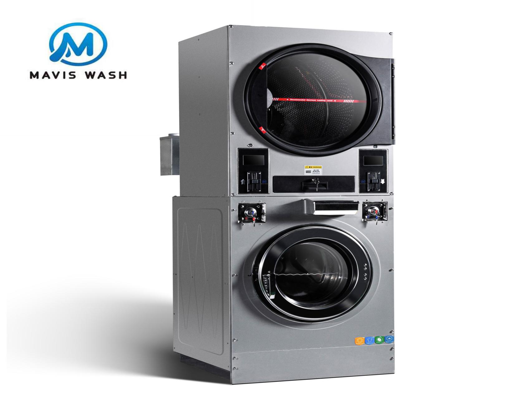 16kg*2 22kg*2 Stack Dryer with Coin/card for University Hotel Laundromat Use