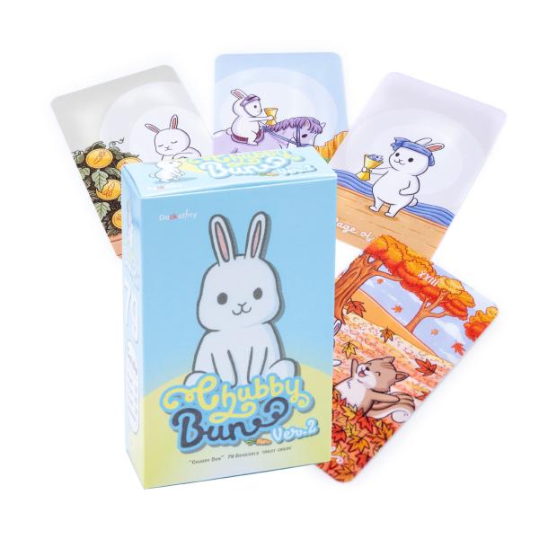 Quality Chubby Bun Rabbit Tarot Game Card Printing In Panton Colors for sale