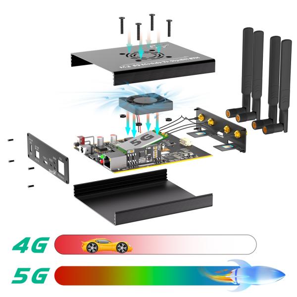 NGFF(M.2) 4G/5G Module To Type C Adapter With POE Module And Dual SIM Card Slot And RJ45 Port, Realtek RTL8125BG Controller
