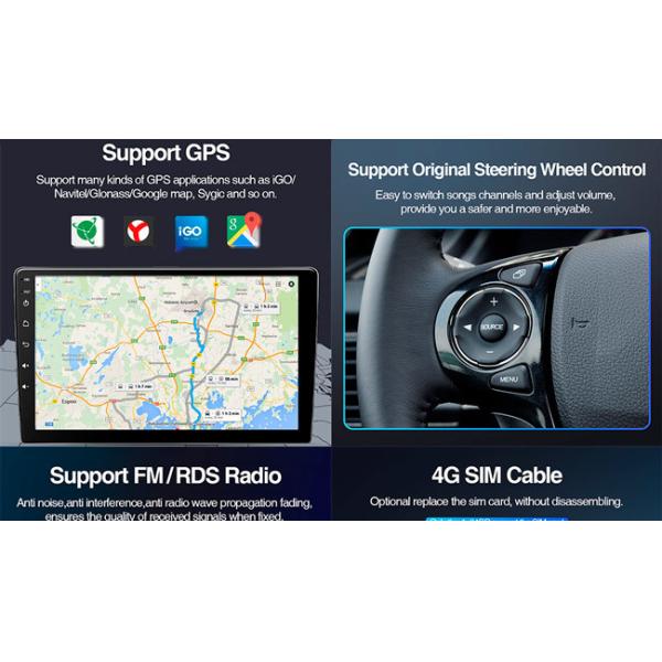 2.5D 10 Inch Touchscreen Bluetooth Navigation Display Car Android Stereo 10 Inch 2DIN Universal Car Audio Radio