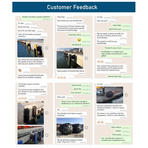 2.5*4.0M Foam Filled Marine Fenders Polyurethane Skin Safety Elasticity