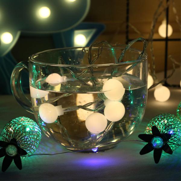 50/100 Leds Globe Ball String Lights Dimmable IP65 Fairy String Lights 8 Modes with Remote 50 LEDs Bubble Ball Fairy Lights