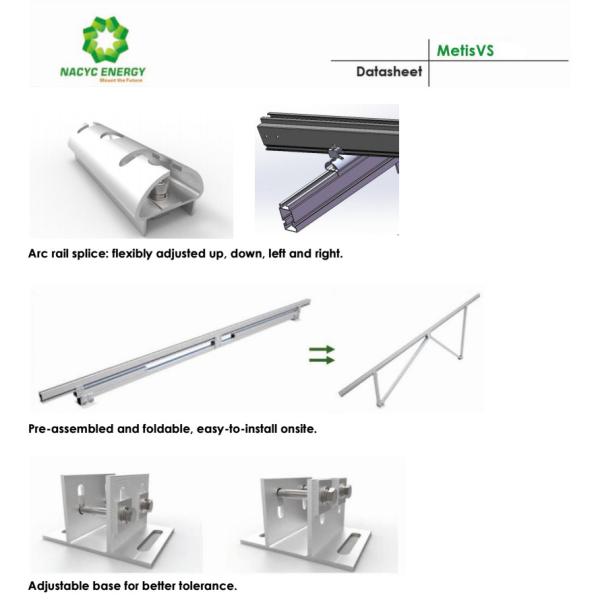 Flexibility Adjustable Solar Ground Mount System Specially Design Maximized Pre Assembly