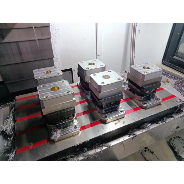 Blue Aluminum Vise Jaws Manual Cnc Turning Fixtures For Light Cutting