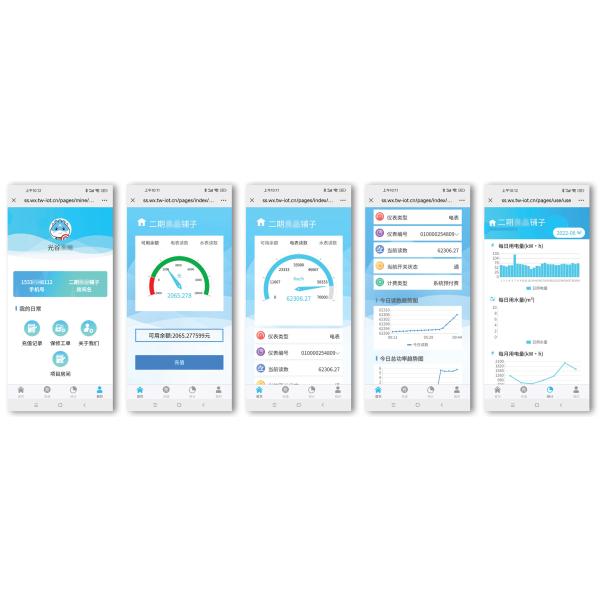 Charge Remote Meter Reading System LoRaWAN Four In One Water Electricity Heat Gas