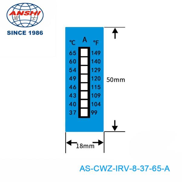 Quality Non Reversible 37-65 ℃ 99-149℉ 8 Temperature Level High Temperature Sensitive Labels for sale