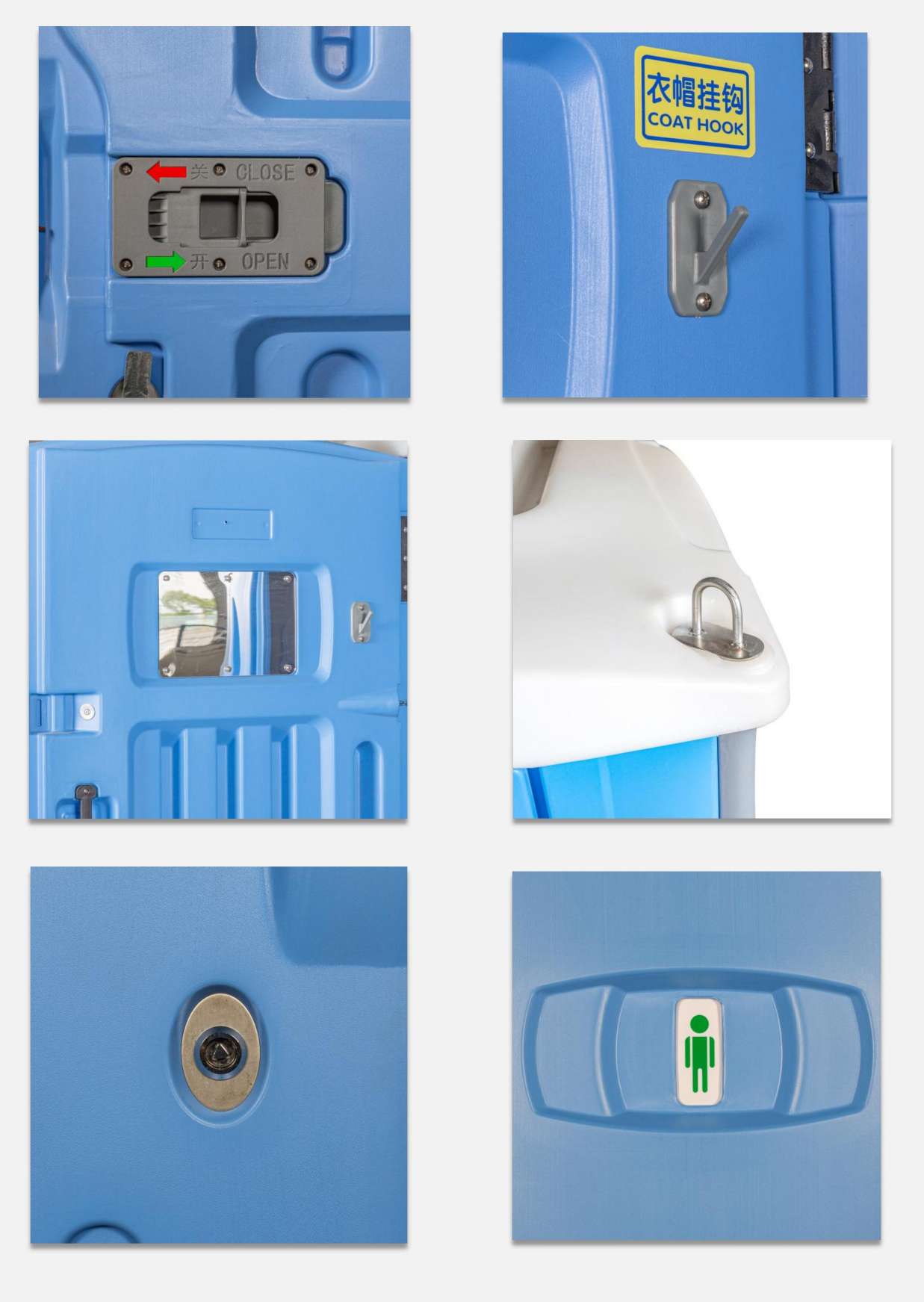 Wholesale Outdoor HDPE Prefab Plastic Portable Toilet Cabin Modern Chemical Toilet UV-proof Public Toilet Cabin Modern Mobile WC Mobile Toilet for