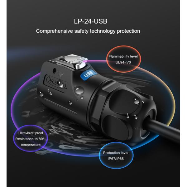Outdoor PBT Plastic LP24 1.5A USB3.0 Plug and Socket Data Connector with Dust Cover,High Quality and Good Price