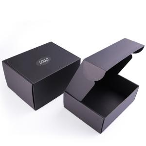 China Black Custom Flat Shipping Mailer Boxes With Custom Design wholesale