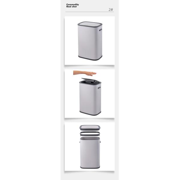 55L Rectangular Intelligent Induction Stainless Steel Induction Trash Can