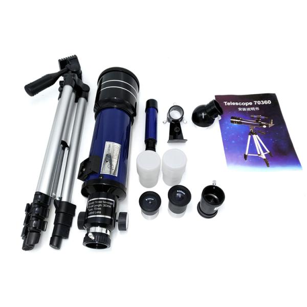 Kids Beginners 70mm Refractor Telescopes For Astronomy With Phone Adapter