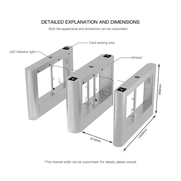 HCW Electronic magnet Control Swing Barrier Turnstile Gate For Access Control