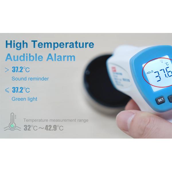 Non Contact Infrared Head Thermometer White Backit Display ±0.2 Accuracy