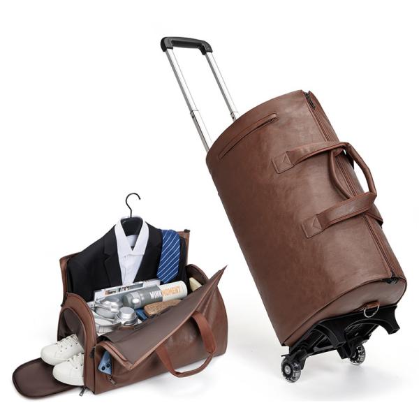 Quality Retro Wheeled Garment Trolley Duffle Bag Large Rolling Duffle Bag 30cm High for sale