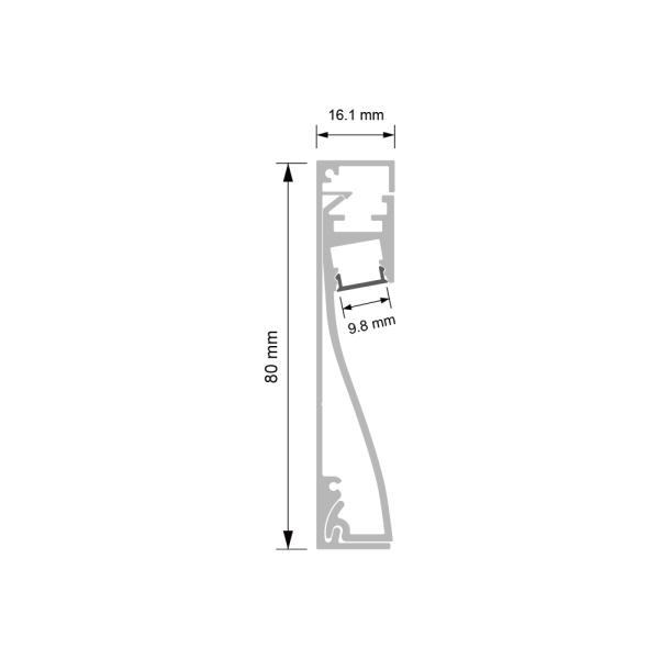 LED aluminum profile with polycarbonate diffuser installed