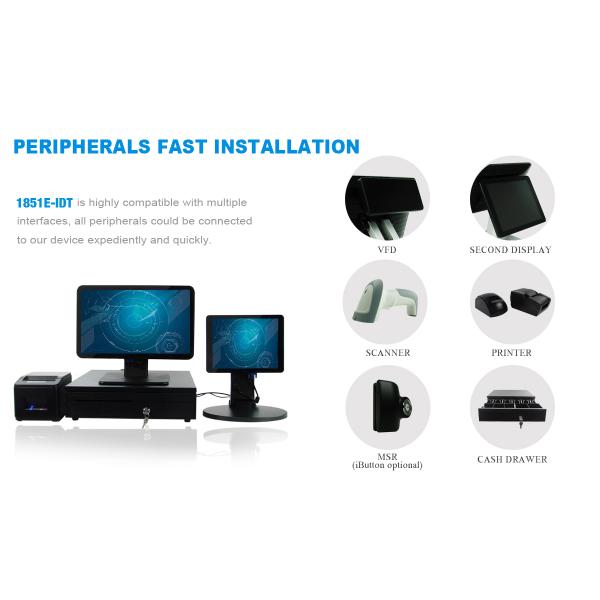 HDD 500G 1366*768 Restaurant Touch Screen Cash Register With Scanner