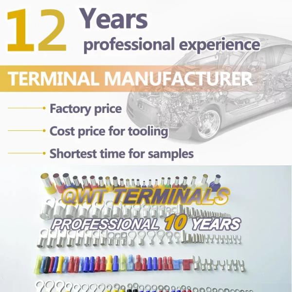 Pre-Insulated Crimp Fork Terminal Continuous Insulated Copper Lugs Terminal for Awg14-12