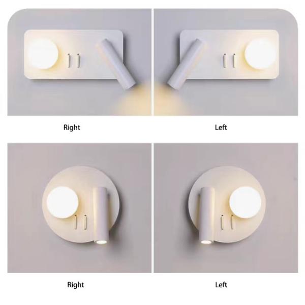 White Reading acrylic ball Wall Lamp 3W +5W Interior Bedroom Bedside Desk Wall Sconce Light Fixture For Indoor Hotel