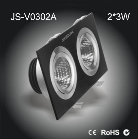 Quality elegant factory price 2*3W two head square citizen COB led grill light led ceiling lamp for sale