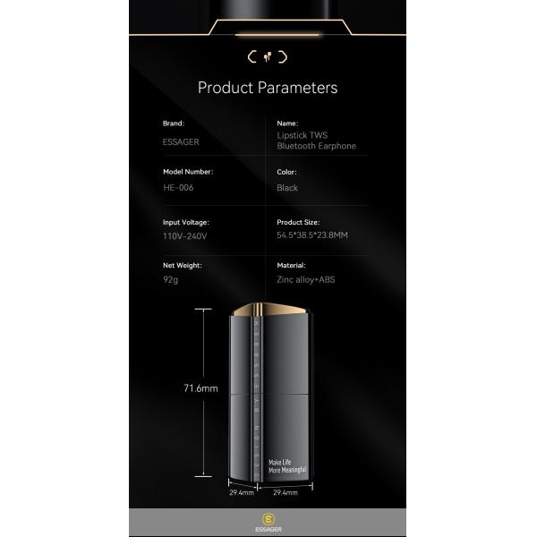 ESSAGER HE-006 Series TWS Wireless Earbuds BT5.3 For Android