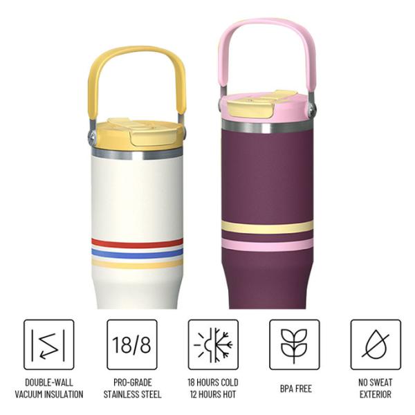 Bulk Custom 18-32oz Stainless Steel Insulated Bottlesw/Handle | FDA-Approved, BPA-Free, Heavy-Duty