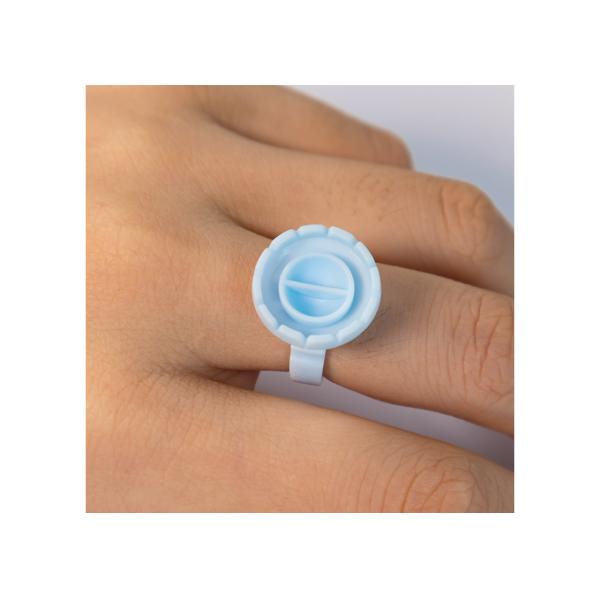 Disposable Eyelash Grafting Glue Ring Tattoo Ink Cup With Division Pink Blue Plastic
