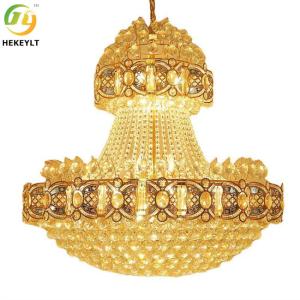 China Gold Luxury K9 Crystal Led Pendant Light Modern Classic Style on sale