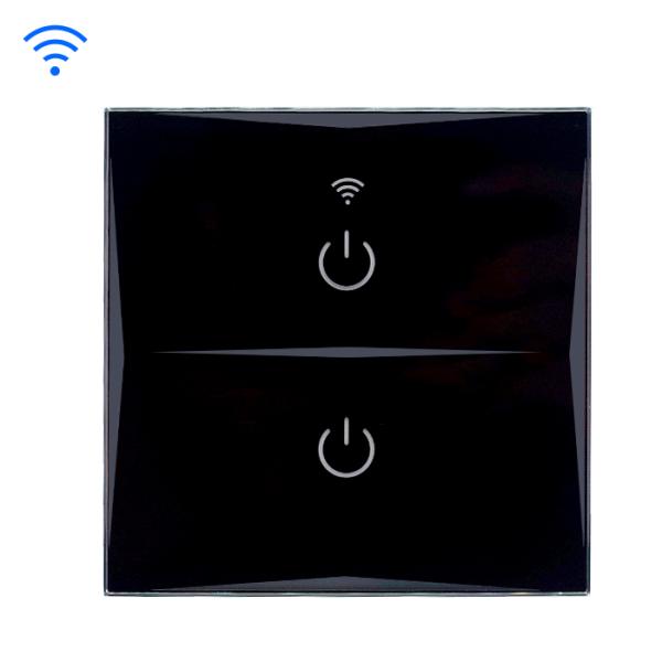 2 Gang Smart Wifi Light Switch With Timing Schedule And Capacitive Touch Sense