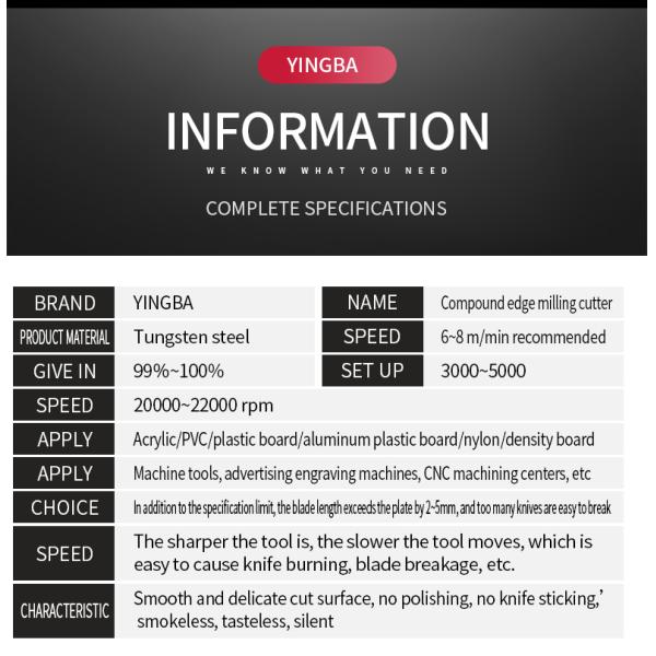 Carbide Cnc 1/8 1/4 3/8 Compression Spiral Router Bit for Wood 8mm Cut Compression Bit Cnc Cutter up Down Compression End Mill