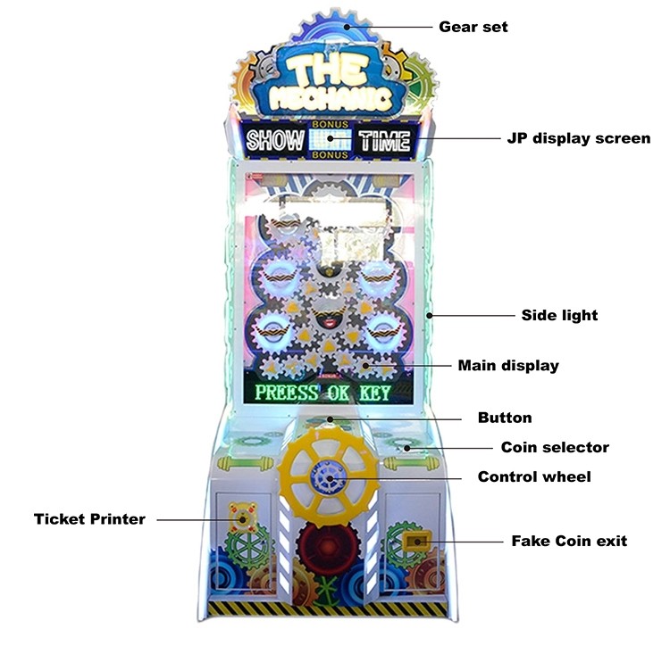 Metal Acrylic Coin Pusher Redemption Arcade Machines