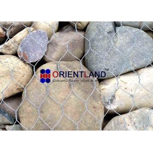 China Galfan Coated Gabion Stone Cages , Galvanized Gabion Basket Retaining Wall wholesale