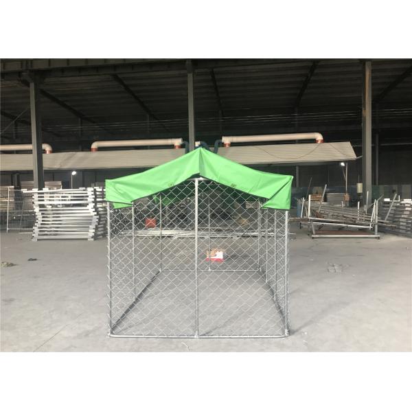 chain link dog kennel 4' height x 10' width x 10' length OD32mm tube wall thick 1.00mm mesh 60mm x 60mm chain wire 2.2mm