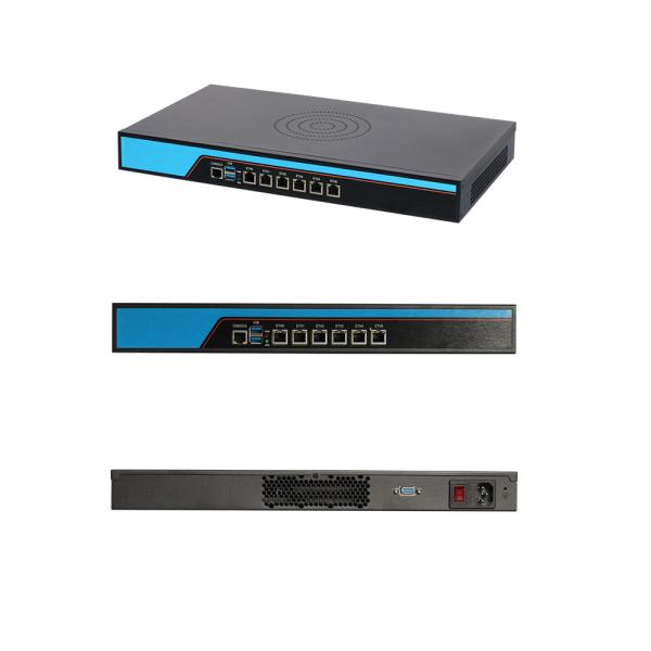 Quality Intel Celeron J6412 Quad Core 4 Thread 6 LAN Linux 1U Server With Console And Fan for sale