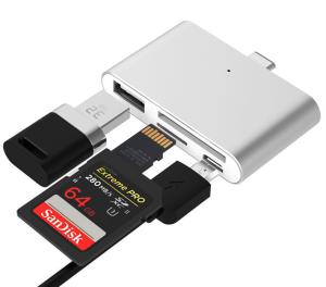 China 4 In 1 DC5V 5A Usb Type C Hub With Card Reader OTG USB C on sale