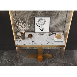 China Sophisticated Gold Marble Top Console Table 760mm Height Contemporary wholesale