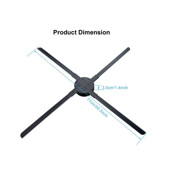 80cm 3D Hologram Projector Fan Wifi Advertising Display Logo Light APP or PC or Remote Control Holographic 3d Fan Projector