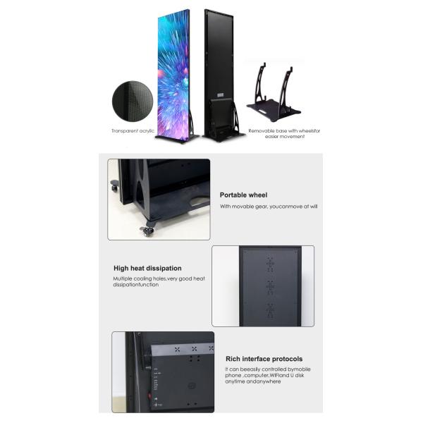 Digital Video Advertising LED Mirror Screen Indoor Ultra Thin Portable P1.75 P2 P2.5