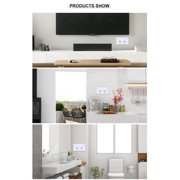 Smart Wifi Wall Socket Us Glass Panel Double Phone Alexa Google Voice Operated Tuya Smart Home System