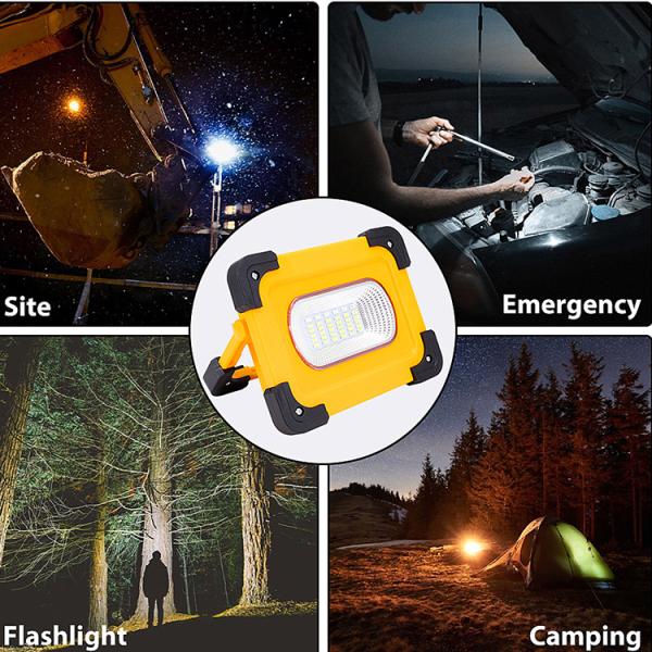 LED work light | rechargeable portable SOS warning emergency light | with bracket | 36 LED 6000k | with USB port | widel