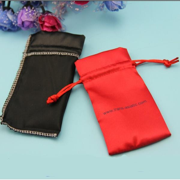 Custom satin logo printing silk jewelry bag silk drawstring bag for hair packing