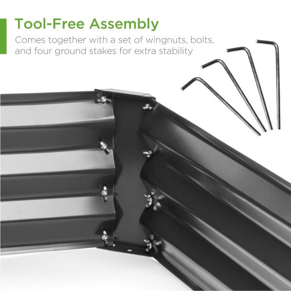 Eco Friendly 80x60cm Galvanized Metal Raised Beds