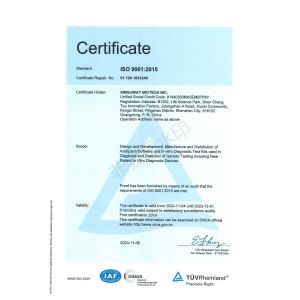 Singuway Biotech Inc Certifications