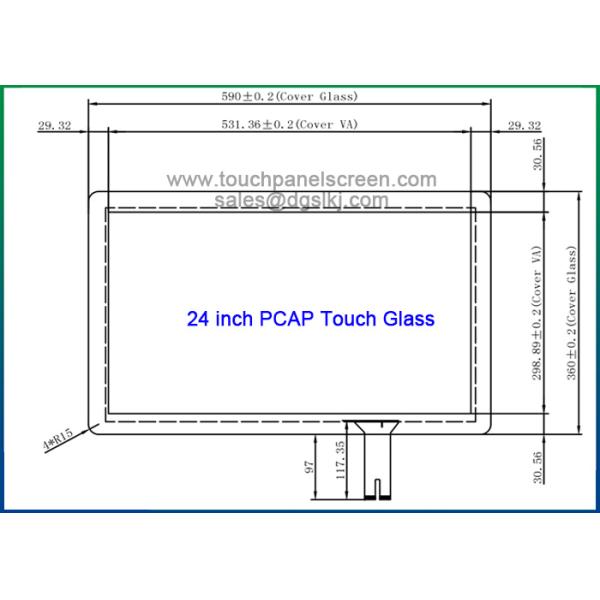 24 Inch GG Touch Panel Projected Capacitive For Multi Touch Monitor